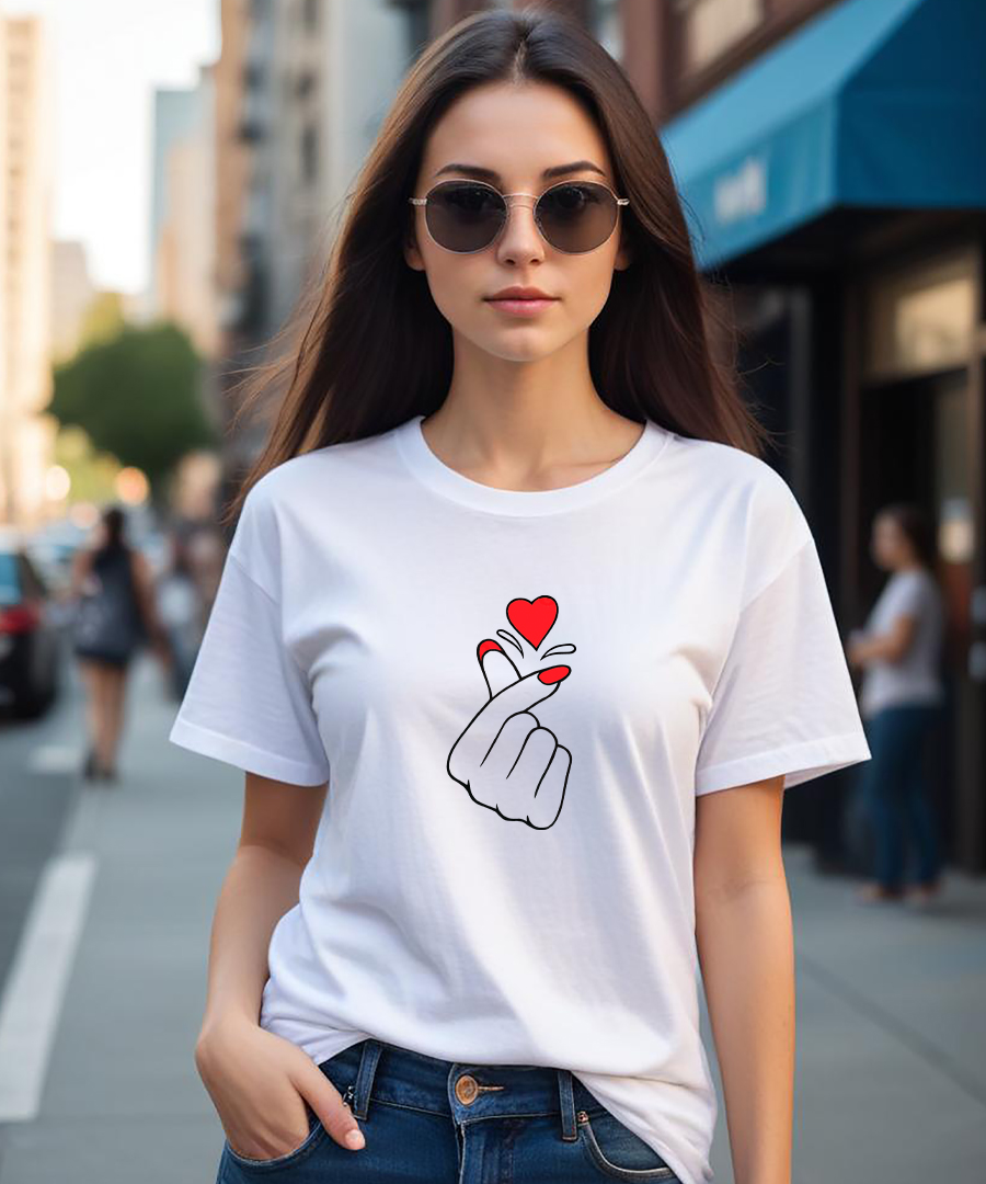 Finger Heart Gesture Customized T-Shirt