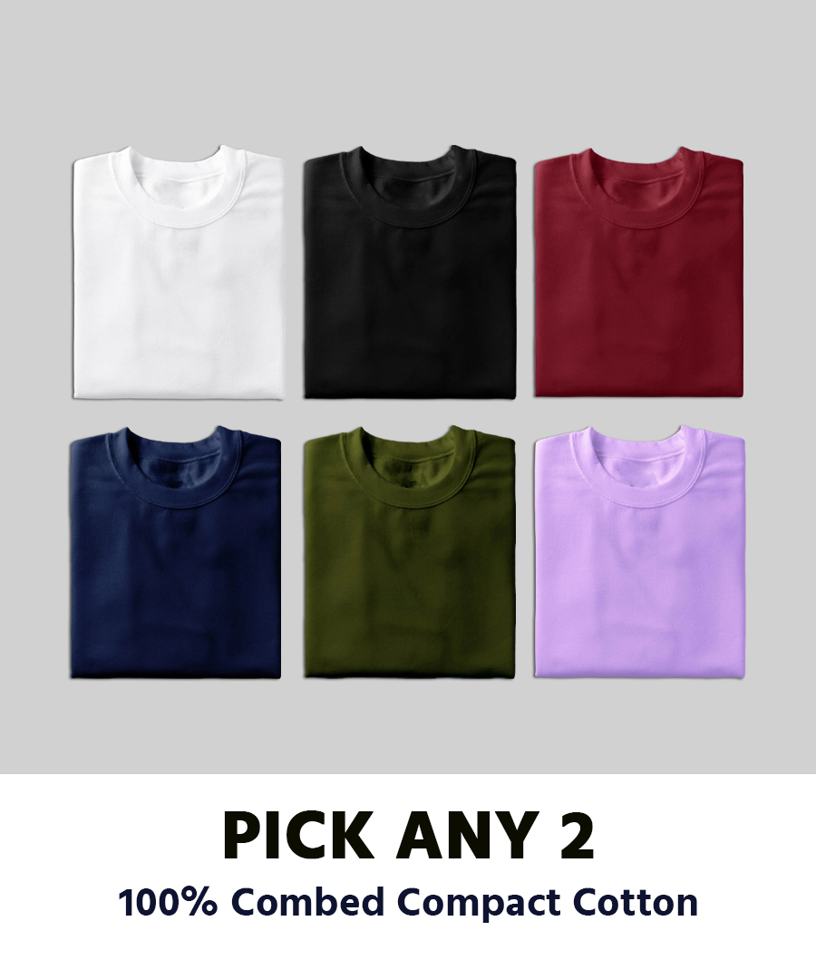 Pick Any 2 - Plain T-shirt Combo
