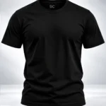 Black Plain 100% Cotton Regular Fit T-Shirt | SYC