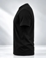 Black Plain 100% Cotton Regular Fit T-Shirt | SYC - Image 3