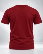 Maroon Plain 100% Cotton Regular Fit T-Shirt | SYC - Image 3
