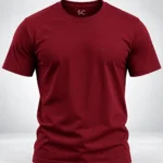 Maroon Plain 100% Cotton Regular Fit T-Shirt | SYC