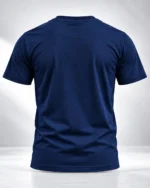 Navy Blue Plain 100% Cotton Regular Fit T-Shirt | SYC - Image 2