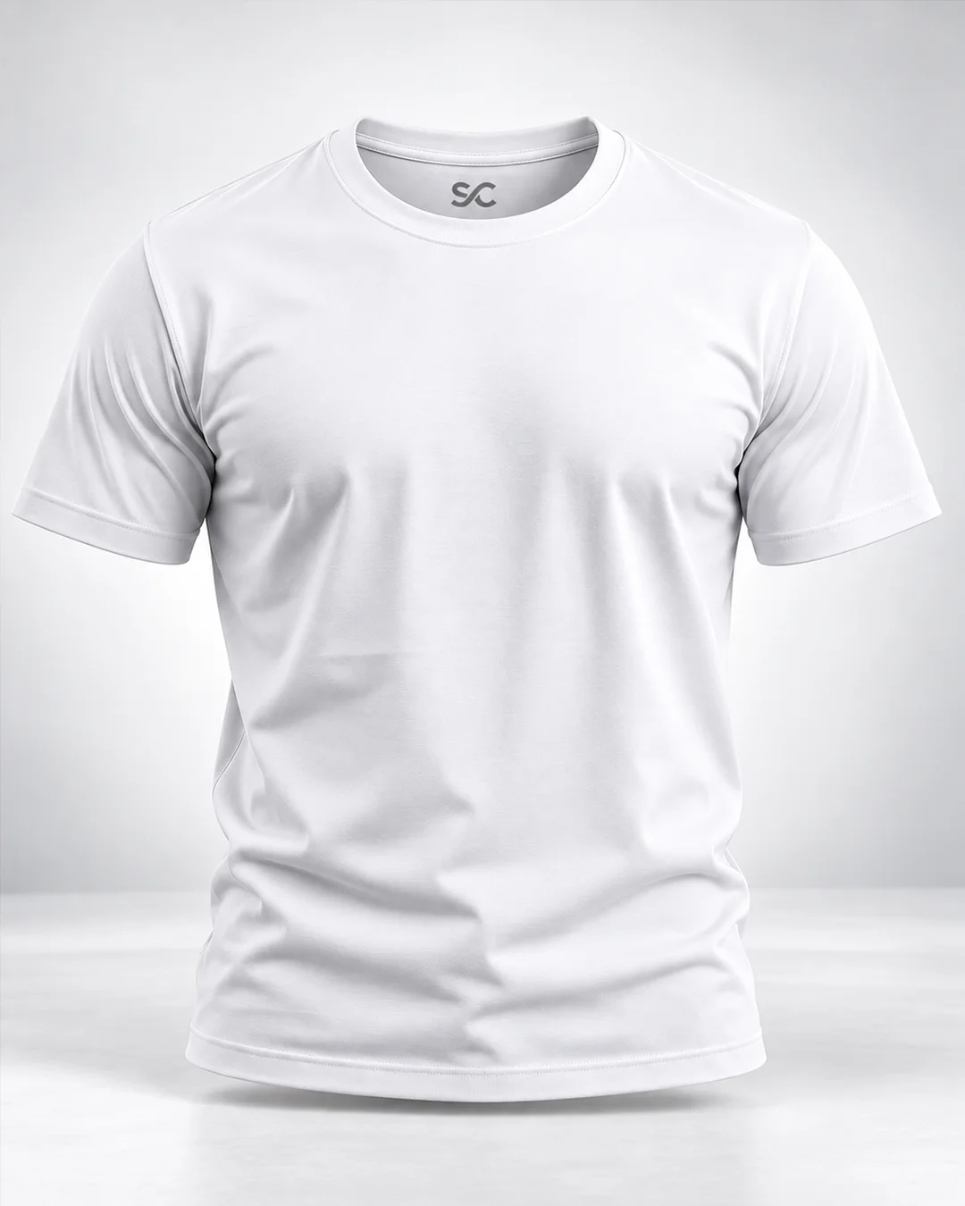 White plain White Plain 100% Cotton Regular Fit T-Shirt | SYC - Image 1