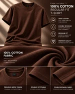 Coffee Plain 100% Cotton Regular Fit T-Shirt | SYC - Image 4