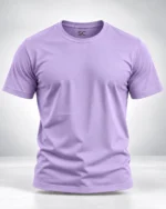 Lavender Plain 100% Cotton Regular Fit T-Shirt | SYC